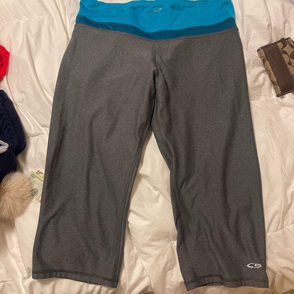 Champion Gray and Blue women’s medium Workout Capris